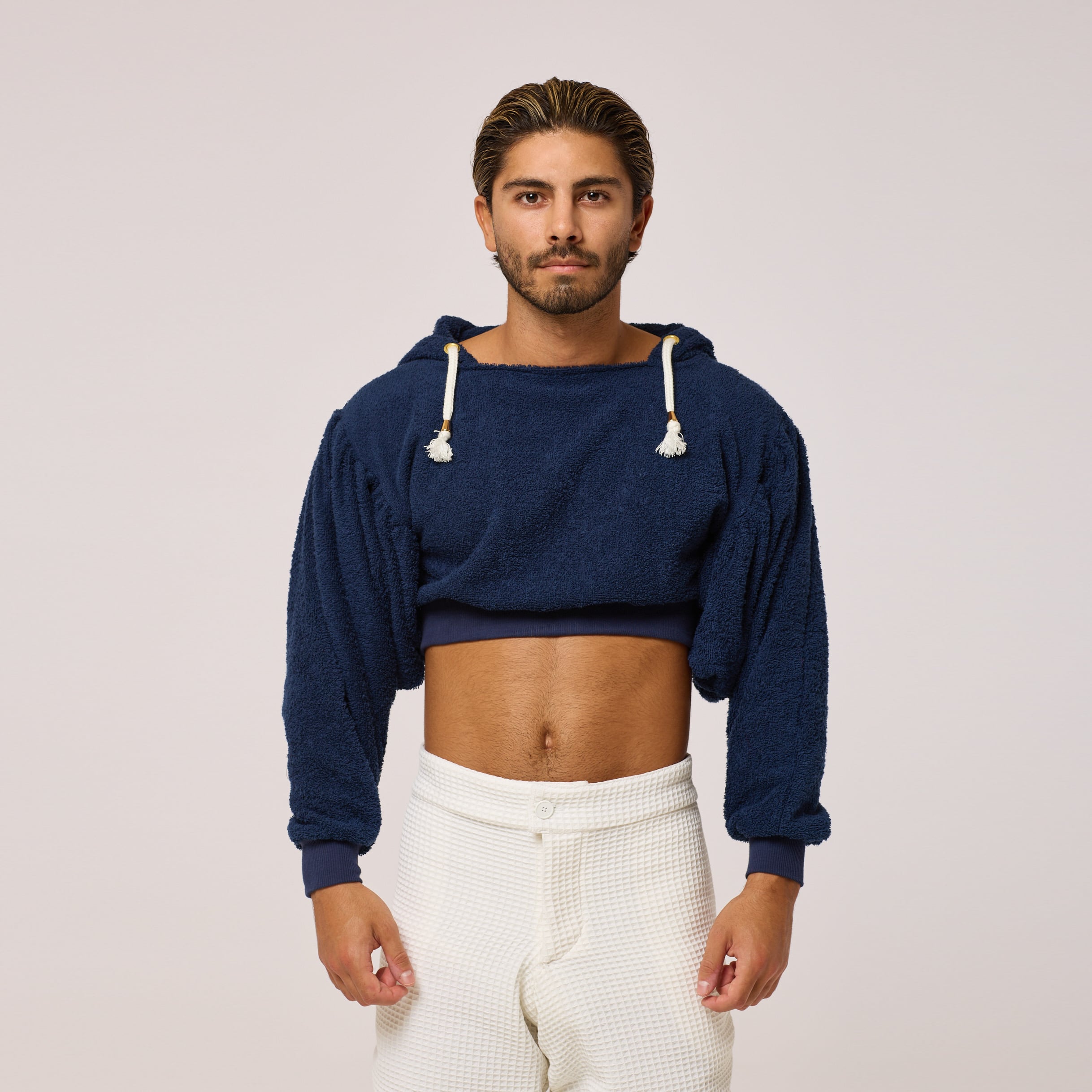 Cropped front hoodie best sale